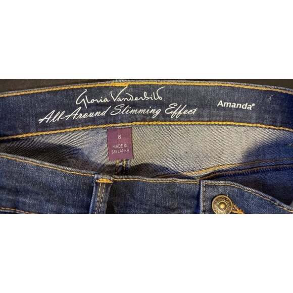 Gloria Vanderbilt Amanda Denim All Around Slimming Effect Cropped Jeans Sz 8 - Picture 4 of 5